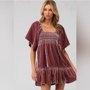 Free People Mauve Smocked Dress